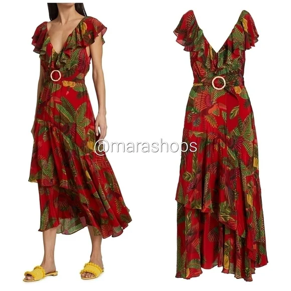 green emerald velvet dress Forest Soul Mix Midi Dress  FARM Rio